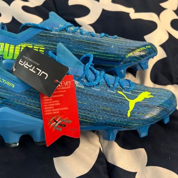 Puma Ultra 1.2 FG Firm Ground Boots Blue/Yellow- NWT (no box) main image 8